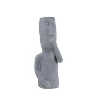 PERU MAN MOUTH ΔΙΑΚΟΣΜΗΤΙΚΗ ΦΙΓΟΥΡΑ 21x20x51cm ΤΕΧΝΗΤΗ ΠΕΤΡΑ ΓΚΡΙ