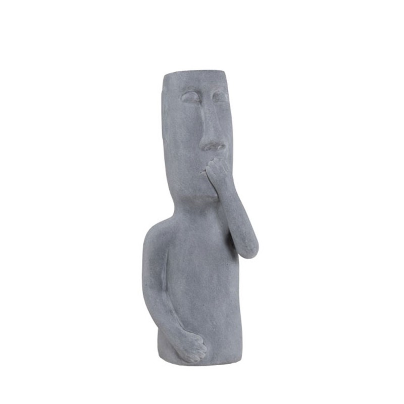 PERU MAN MOUTH ΔΙΑΚΟΣΜΗΤΙΚΗ ΦΙΓΟΥΡΑ 21x20x51cm ΤΕΧΝΗΤΗ ΠΕΤΡΑ ΓΚΡΙ