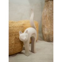 CAT STATUE ΔΙΑΚΟΣΜΗΤΙΚΗ ΓΑΤΑ 31x15x62cm ΤΕΧΝΗΤΗ ΠΕΤΡΑ ΓΚΡΙ ΑΝΟΙΧΤΟ