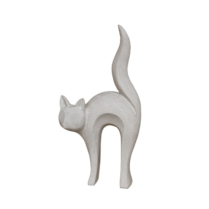 CAT STATUE ΔΙΑΚΟΣΜΗΤΙΚΗ ΓΑΤΑ 31x15x62cm ΤΕΧΝΗΤΗ ΠΕΤΡΑ ΓΚΡΙ ΑΝΟΙΧΤΟ