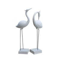 FLAMINGO COUPLE ΔΙΑΚΟΣΜΗΤΙΚΟ ΦΛΑΜΙΝΓΚΟ ΣΕΤ 2ΤΜΧ 41x26x116cm ΤΕΧΝΗΤΗ ΠΕΤΡΑ ΜΠΕΖ