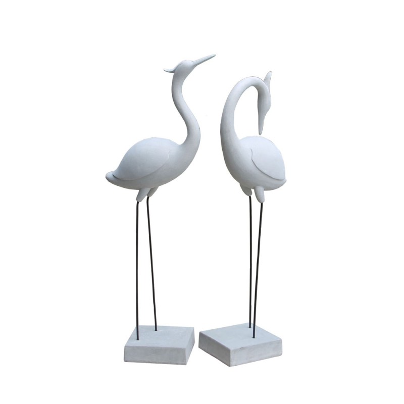 FLAMINGO COUPLE ΔΙΑΚΟΣΜΗΤΙΚΟ ΦΛΑΜΙΝΓΚΟ ΣΕΤ 2ΤΜΧ 41x26x116cm ΤΕΧΝΗΤΗ ΠΕΤΡΑ ΜΠΕΖ