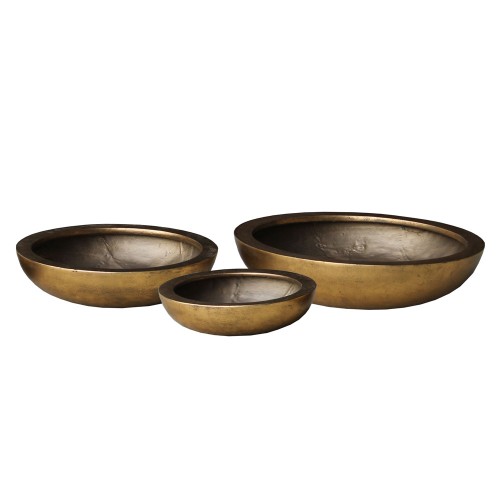 CALIX ΜΠΩΛ SET 3ΤΜΧ 54x54x13cm ΤΕΧΝΗΤΗ ΠΕΤΡΑ ΧΡΥΣΟ