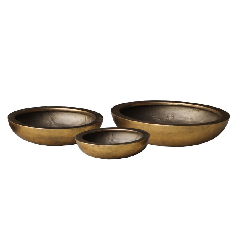 CALIX ΜΠΩΛ SET 3ΤΜΧ 54x54x13cm ΤΕΧΝΗΤΗ ΠΕΤΡΑ ΧΡΥΣΟ