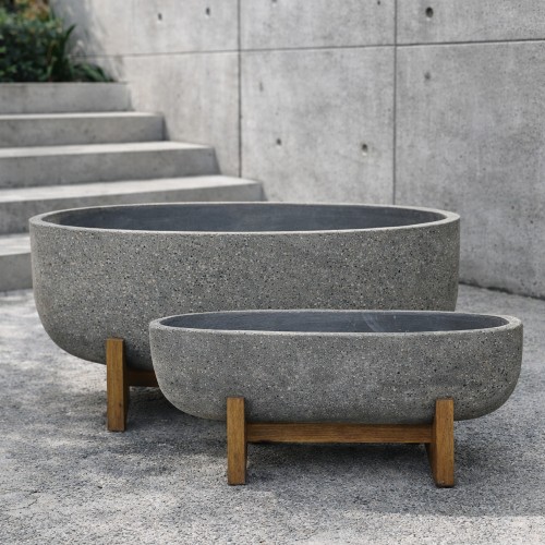 ZINNIA ΚΑΣΠΩ SET 2ΤΜΧ 75x24x32cm ΤΣΙΜΕΝΤΟ ΑΝΘΡΑΚΙ ΦΥΣΙΚΟ ΞΥΛΟ