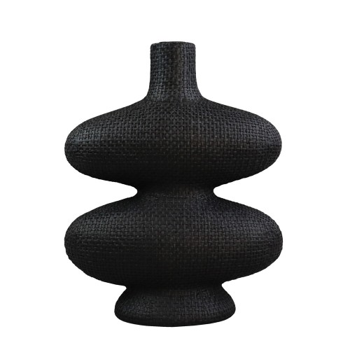 RANDI ΒΑΖΟ 32x15x39cm POLYRESIN ΜΑΥΡΟ