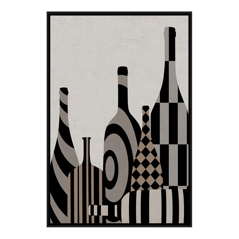 ART BOTTLES ΠΙΝΑΚΑΣ ΔΙΑΚΟΣΜΗΣΗΣ 83x123x4cm ΚΑΜΒΑΣ ΠΟΛΥΧΡΩΜΟ ΞΥΛΟ ΜΑΥΡΟ