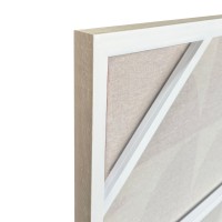 GEOMETRIC CUBISM ΠΙΝΑΚΑΣ ΔΙΑΚΟΣΜΗΣΗΣ ΜΕ ΚΟΡΝΙΖΑ 80x120x4cm ΚΑΜΒΑΣ TERRACOTTA ΞΥΛΟ ΦΥΣΙΚΟ