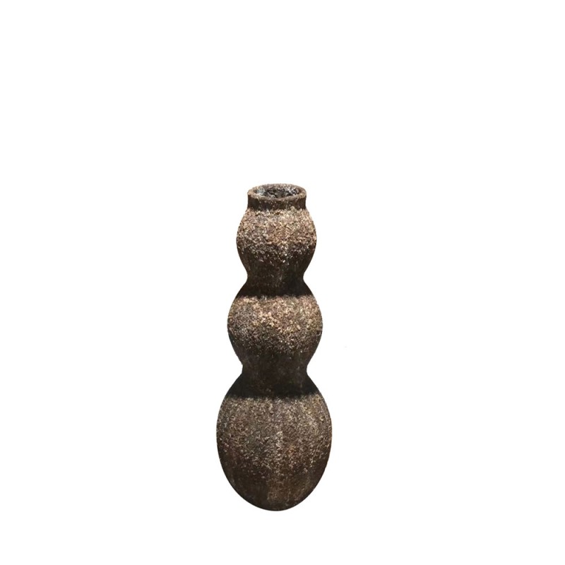 FOLEGANDROS ΓΛΑΣΤΡΑ 32x32x93cm FIBER GLASS ΜΠΕΖ ΚΑΦΕ