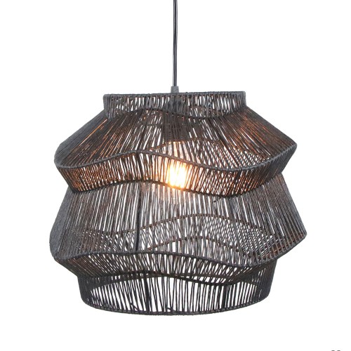ZANZIBAR B ΦΩΤΙΣΤΙΚΟ ΟΡΟΦΗΣ 36x36x30cm ΜΕΤΑΛΛΟ ΜΑΥΡΟ ΣΧΟΙΝΙ