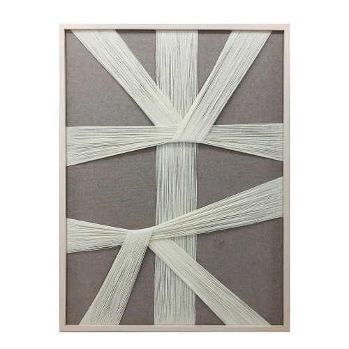 MADE OF ART ΠΙΝΑΚΑΣ ΔΙΑΚΟΣΜΗΣΗΣ 60x80x3cm ΞΥΛΟ ΓΚΡΙ ΛΕΥΚΟ ΝΗΜΑ ΛΕΥΚΟ