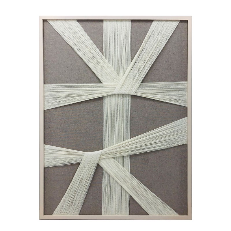 MADE OF ART ΠΙΝΑΚΑΣ ΔΙΑΚΟΣΜΗΣΗΣ 60x80x3cm ΞΥΛΟ ΓΚΡΙ ΛΕΥΚΟ ΝΗΜΑ ΛΕΥΚΟ
