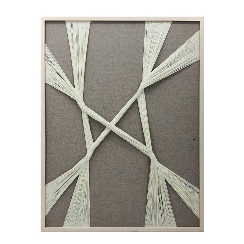 MADE OF ART ΠΙΝΑΚΑΣ ΔΙΑΚΟΣΜΗΣΗΣ 60x80x3cm ΞΥΛΟ ΓΚΡΙ ΛΕΥΚΟ ΝΗΜΑ ΛΕΥΚΟ