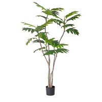 BREADFRUIT TREE ΔΕΝΤΡΟ ΤΕΧΝΗΤΟ ΣΕ ΓΛΑΣΤΡΑ 180cm PE ΠΡΑΣΙΝΟ ΜΕΤΑΞΩΤΟ ΥΦΑΣΜΑ