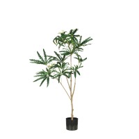 PEACOCK TREE ΔΕΝΤΡΟ ΤΕΧΝΗΤΟ ΣΕ ΓΛΑΣΤΡΑ 120cm PE ΠΡΑΣΙΝΟ ΜΕΤΑΞΩΤΟ ΥΦΑΣΜΑ
