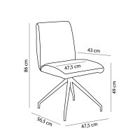 Σετ-2Τεμ.ARM ΚΑΡΕΚΛΑ ΓΚΡΙ ΑΝΟΙΧΤΟ ΜΑΥΡΟ ΜΑΤ 47.5x56.5x86cm