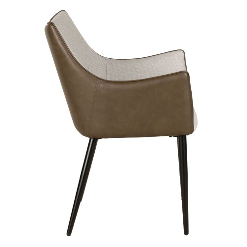 Σετ-2Τεμ.MALONE ΚΑΡΕΚΛΑ ΠΟΛΥΘΡΟΝΑ BEIGE ΛΑΔΙ ΜΑΥΡΟ 46x61x86.5cm