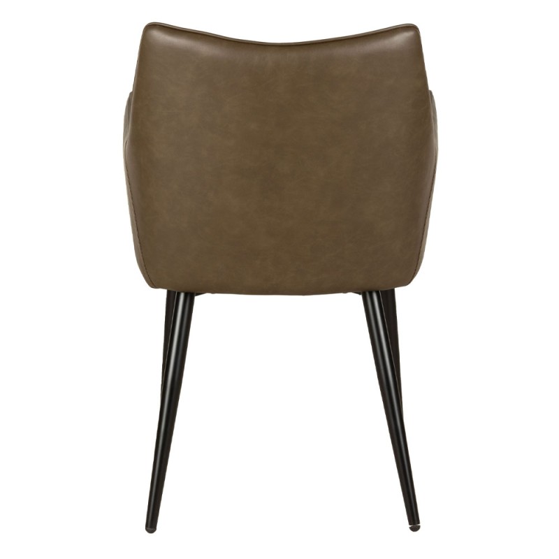 Σετ-2Τεμ.MALONE ΚΑΡΕΚΛΑ ΠΟΛΥΘΡΟΝΑ BEIGE ΛΑΔΙ ΜΑΥΡΟ 46x61x86.5cm