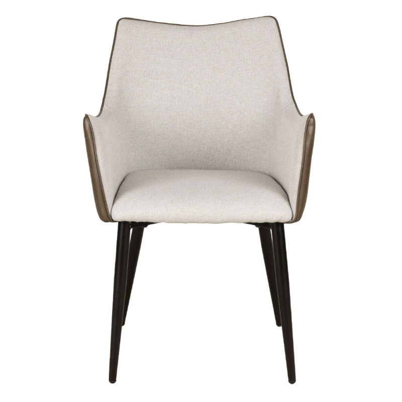 Σετ-2Τεμ.MALONE ΚΑΡΕΚΛΑ ΠΟΛΥΘΡΟΝΑ BEIGE ΛΑΔΙ ΜΑΥΡΟ 46x61x86.5cm