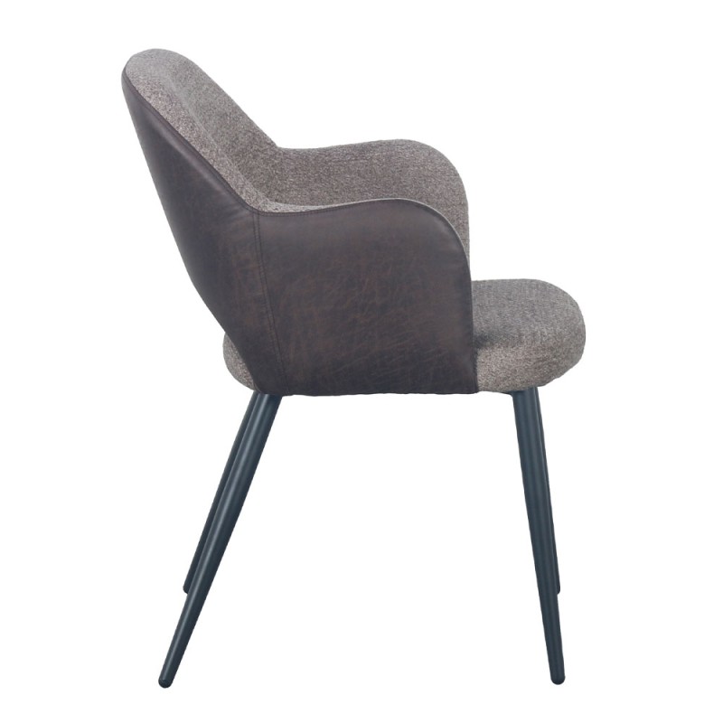 Σετ-2Τεμ.ASCOT ΚΑΡΕΚΛΑ ΚΑΦΕ ΣΚΟΥΡΟ ΜΑΥΡΟ 60x63.5x79cm