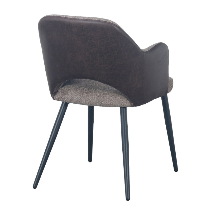 Σετ-2Τεμ.ASCOT ΚΑΡΕΚΛΑ ΚΑΦΕ ΣΚΟΥΡΟ ΜΑΥΡΟ 60x63.5x79cm