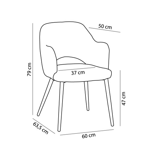 Σετ-2Τεμ.ASCOT ΚΑΡΕΚΛΑ ΚΑΦΕ ΣΚΟΥΡΟ ΜΑΥΡΟ 60x63.5x79cm