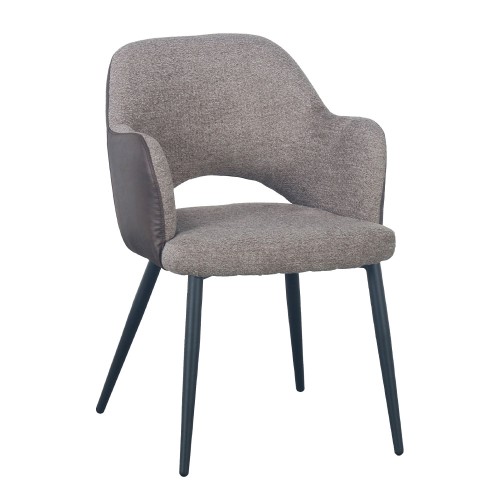 Σετ-2Τεμ.ASCOT ΚΑΡΕΚΛΑ ΚΑΦΕ ΣΚΟΥΡΟ ΜΑΥΡΟ 60x63.5x79cm