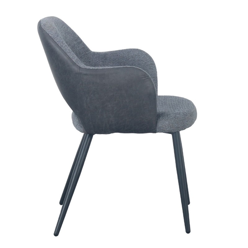 Σετ-2Τεμ.ASCOT ΚΑΡΕΚΛΑ ΓΚΡΙ ΣΚΟΥΡΟ ΜΑΥΡΟ 60x63.5x79cm