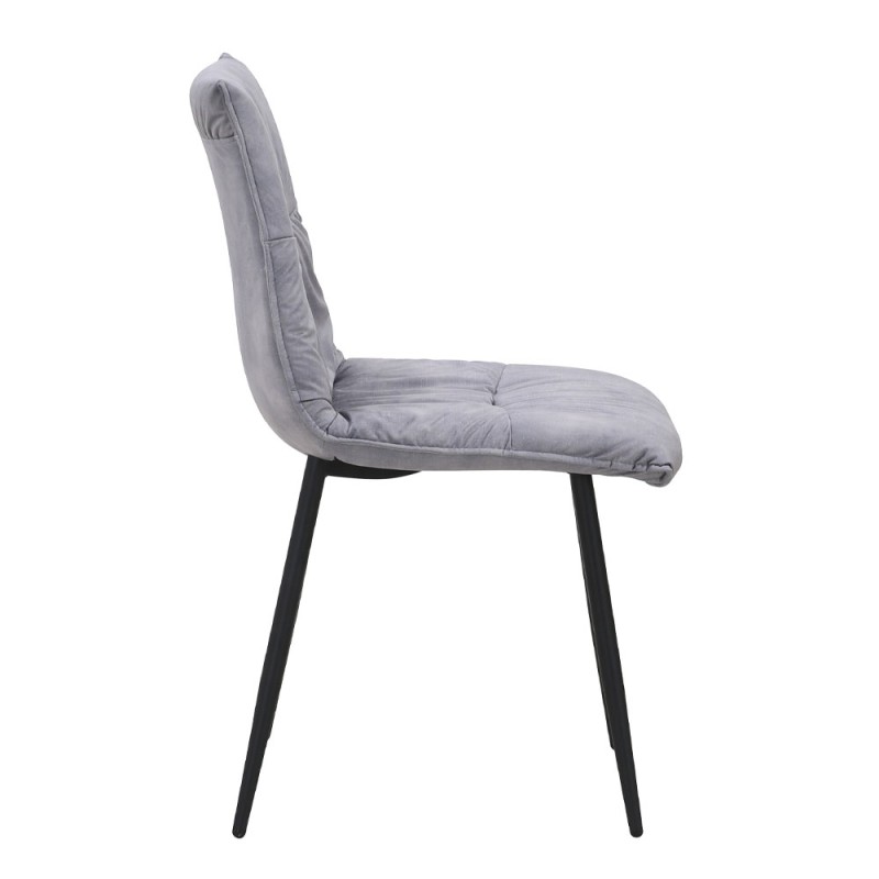 Σετ-4Τεμ.LINEA ΚΑΡΕΚΛΑ ΓΚΡΙ SILVER ΜΑΥΡΟ 47x55x86cm