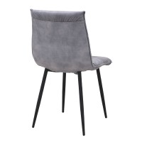 Σετ-4Τεμ.LINEA ΚΑΡΕΚΛΑ ΓΚΡΙ SILVER ΜΑΥΡΟ 47x55x86cm