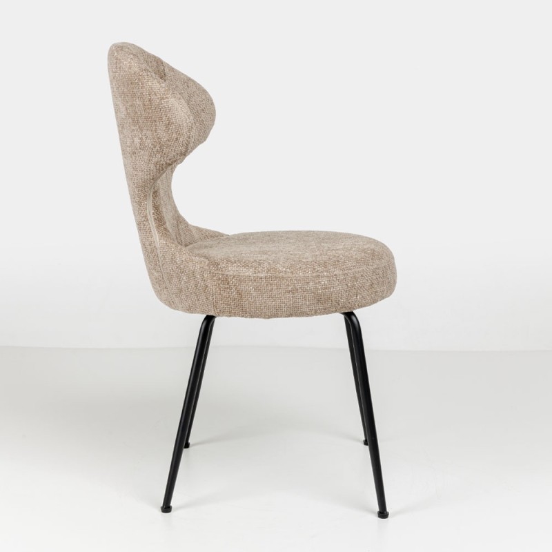 Σετ-2Τεμ.FUNGO ΚΑΡΕΚΛΑ BEIGE ΜΑΥΡΟ 56x57x90cm