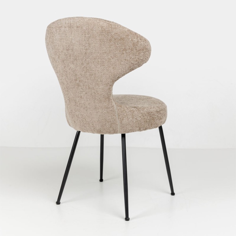 Σετ-2Τεμ.FUNGO ΚΑΡΕΚΛΑ BEIGE ΜΑΥΡΟ 56x57x90cm
