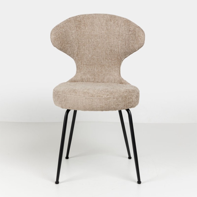 Σετ-2Τεμ.FUNGO ΚΑΡΕΚΛΑ BEIGE ΜΑΥΡΟ 56x57x90cm