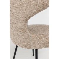 Σετ-2Τεμ.FUNGO ΚΑΡΕΚΛΑ BEIGE ΜΑΥΡΟ 56x57x90cm