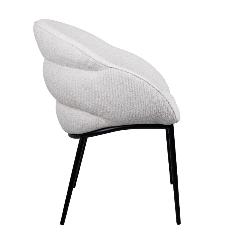 Σετ-2Τεμ.CARMEN ΚΑΡΕΚΛΑ ΠΟΛΥΘΡΟΝΑ CREAM ΜΑΥΡΟ ΜΑΤ 59x60.5x83.5cm