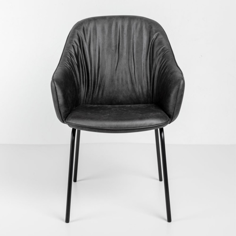 TOSCA ΚΑΡΕΚΛΑ ΠΟΛΥΘΡΟΝΑ ΓΚΡΙ ΜΑΥΡΟ ΜΑΤ 62x63x90.5cm