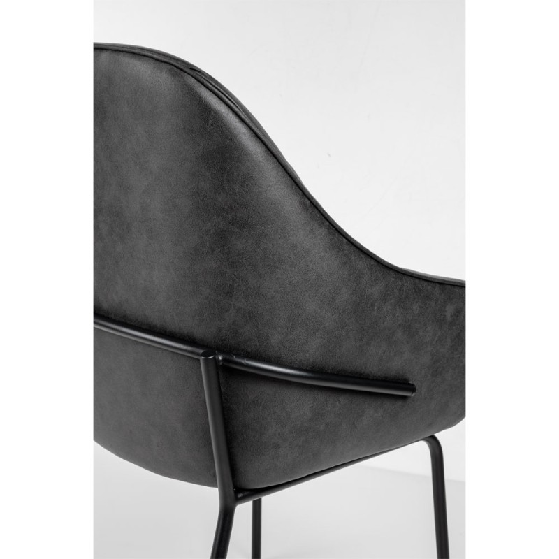 TOSCA ΚΑΡΕΚΛΑ ΠΟΛΥΘΡΟΝΑ ΓΚΡΙ ΜΑΥΡΟ ΜΑΤ 62x63x90.5cm