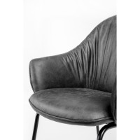 TOSCA ΚΑΡΕΚΛΑ ΠΟΛΥΘΡΟΝΑ ΓΚΡΙ ΜΑΥΡΟ ΜΑΤ 62x63x90.5cm