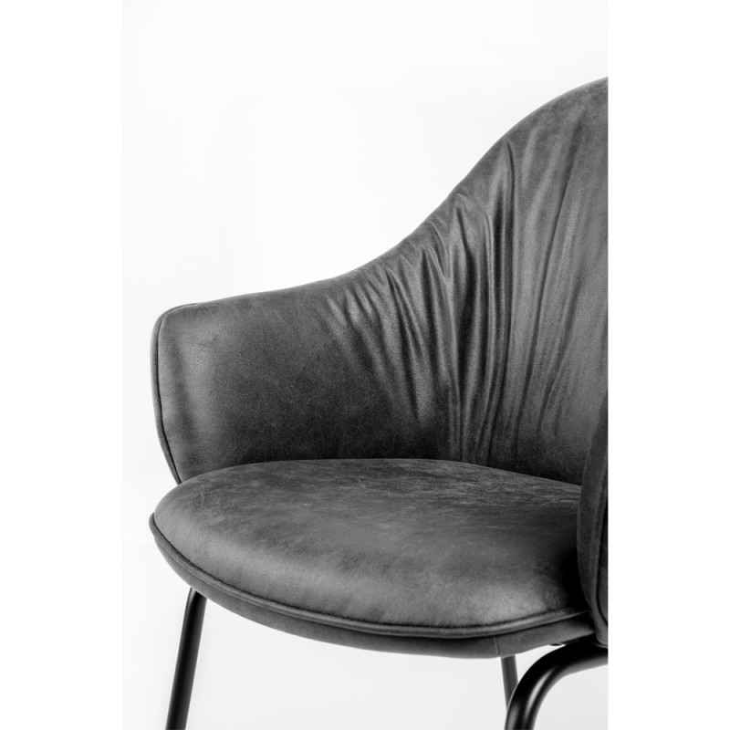 TOSCA ΚΑΡΕΚΛΑ ΠΟΛΥΘΡΟΝΑ ΓΚΡΙ ΜΑΥΡΟ ΜΑΤ 62x63x90.5cm