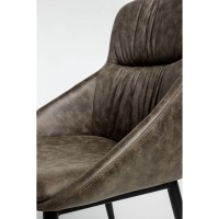 Σετ-2Τεμ.TOSCA ΚΑΡΕΚΛΑ ΚΑΦΕ ΜΑΥΡΟ ΜΑΤ 61.5x58x91cm
