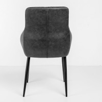 Σετ-2Τεμ.TOSCA ΚΑΡΕΚΛΑ ΓΚΡΙ ΜΑΥΡΟ ΜΑΤ 61.5x58x91cm
