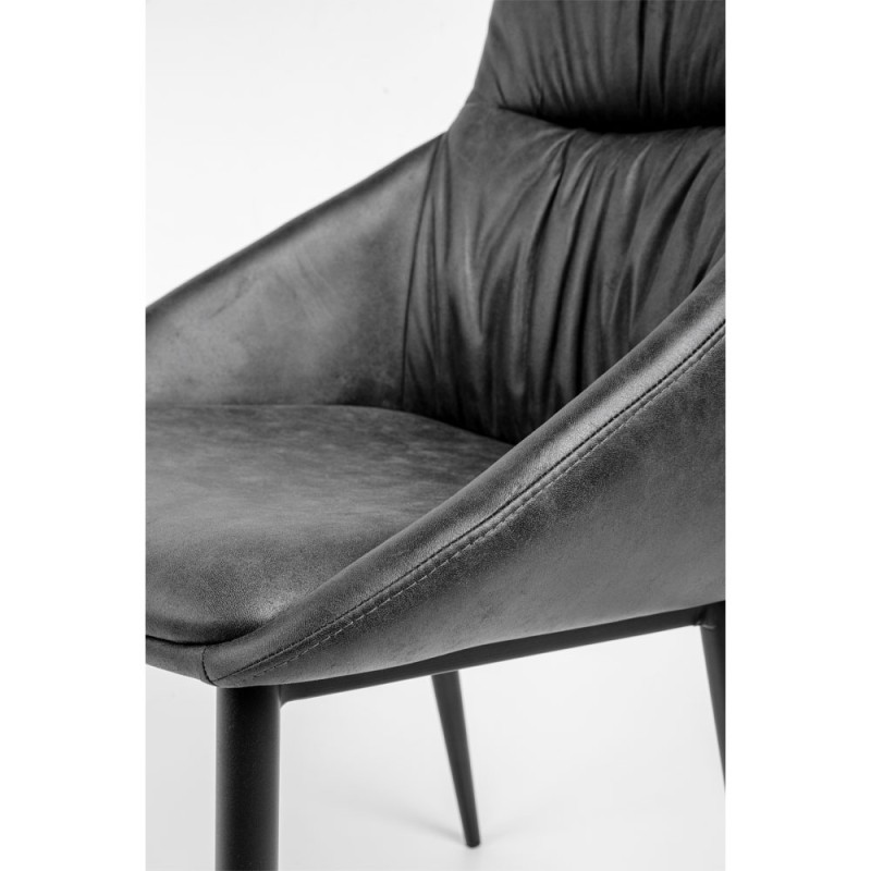 Σετ-2Τεμ.TOSCA ΚΑΡΕΚΛΑ ΓΚΡΙ ΜΑΥΡΟ ΜΑΤ 61.5x58x91cm