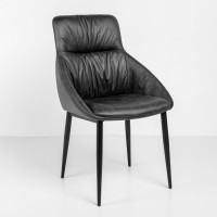 Σετ-2Τεμ.TOSCA ΚΑΡΕΚΛΑ ΓΚΡΙ ΜΑΥΡΟ ΜΑΤ 61.5x58x91cm