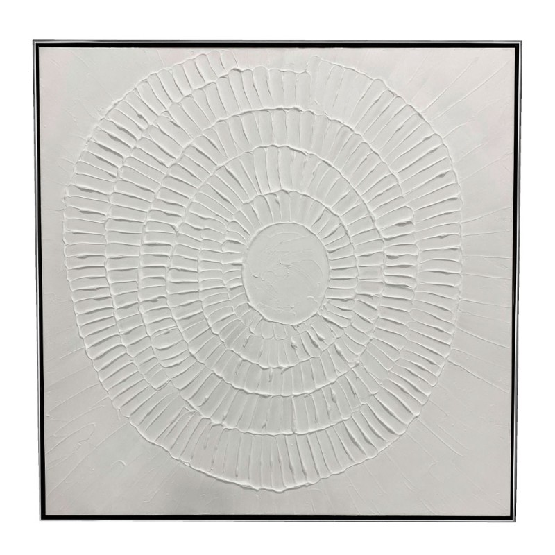 WHITE FINGERPRINTS ΠΙΝΑΚΑΣ ΔΙΑΚΟΣΜΗΣΗΣ 80x80x4cm ΚΑΜΒΑΣ ΛΕΥΚΟ ΑΣΗΜΙ