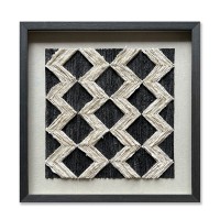 EARTH CRAFT ΠΙΝΑΚΑΣ ΔΙΑΚΟΣΜΗΣΗΣ 60x60x4cm ΧΑΡΤΙ ΜΑΥΡΟ ΜΠΕΖ ΓΥΑΛΙ ΜΑΥΡΟ
