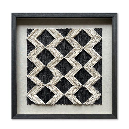 EARTH CRAFT ΠΙΝΑΚΑΣ ΔΙΑΚΟΣΜΗΣΗΣ 60x60x4cm ΧΑΡΤΙ ΜΑΥΡΟ ΜΠΕΖ ΓΥΑΛΙ ΜΑΥΡΟ
