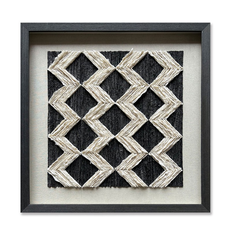 EARTH CRAFT ΠΙΝΑΚΑΣ ΔΙΑΚΟΣΜΗΣΗΣ 60x60x4cm ΧΑΡΤΙ ΜΑΥΡΟ ΜΠΕΖ ΓΥΑΛΙ ΜΑΥΡΟ