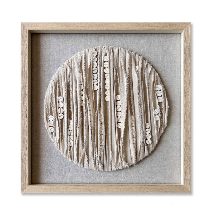 PURE NATURE ΠΙΝΑΚΑΣ ΔΙΑΚΟΣΜΗΣΗΣ 60x60x4cm ΥΦΑΣΜΑ ΜΠΕΖ ΓΥΑΛΙ ΦΥΣΙΚΟ