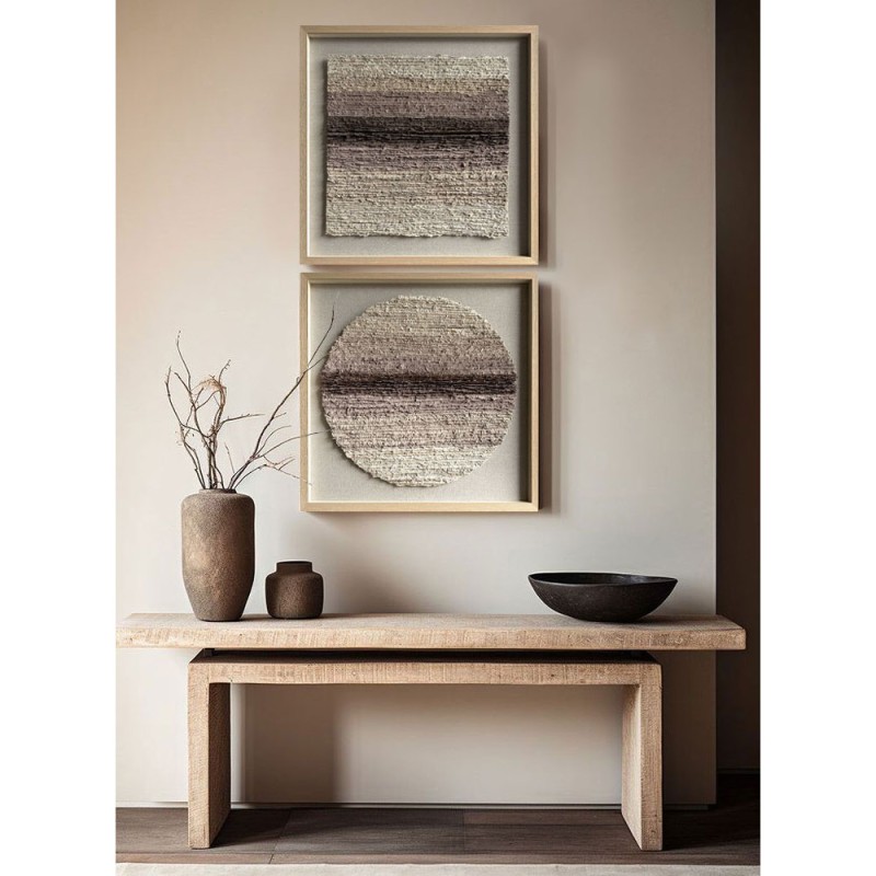 EARTHSCAPE SQUARE ΠΙΝΑΚΑΣ ΔΙΑΚΟΣΜΗΣΗΣ 80x80x4cm ΧΑΡΤΙ ΜΠΕΖ ΚΑΦΕ ΓΥΑΛΙ ΦΥΣΙΚΟ