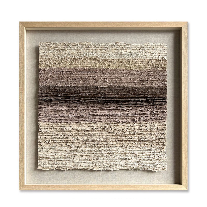 EARTHSCAPE SQUARE ΠΙΝΑΚΑΣ ΔΙΑΚΟΣΜΗΣΗΣ 80x80x4cm ΧΑΡΤΙ ΜΠΕΖ ΚΑΦΕ ΓΥΑΛΙ ΦΥΣΙΚΟ
